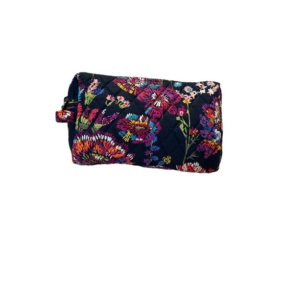Vera Bradley Midnight Wildflowers Medium Cosmetic Bag & Travel Mirror NWT RARE - Picture 5 of 15